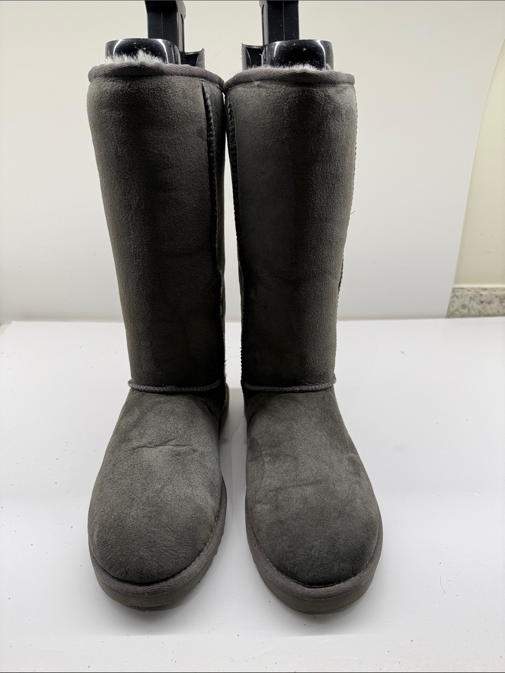 UGG Tall Shearling-Lined Boots in Charcoal
